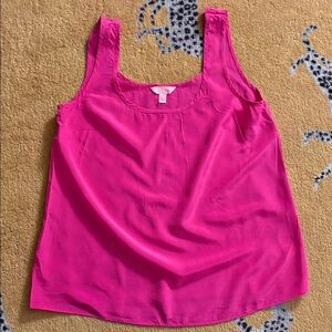LILY PULITZER 100% SILK HOT PINK TANK TOP Small